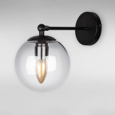 Настінний світильник Бра шар Light House LS-18150F-1 BK+CL чорний, плафон прозорий 