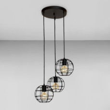 Люстра подвесная лофт Light House LS-18595F-3 BK (300) черная 