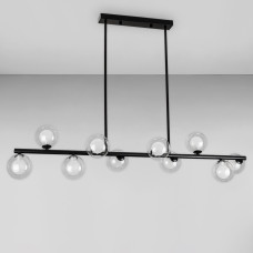 Люстра стельова Light House LS-18615-10 BK+CLWH чорний, плафон прозорий 