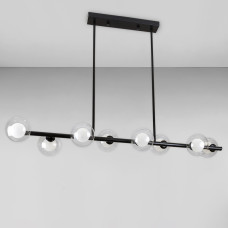 Люстра стельова Light House LS-18615-8 BK+CLWH чорний, плафон прозорий 