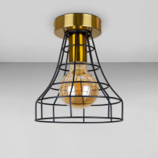 Люстра стельова лофт levistella 752X8876F-1 BRZ+BK бронза, плафон чорний 