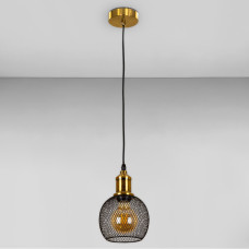 Люстра підвісна Лофт Light House LS-18619F-1 BRZ+BK бронза, плафон чорний 