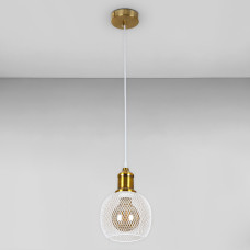 Люстра підвісна Лофт Light House LS-18619F-1 BRZ+WH бронза, плафон білий 