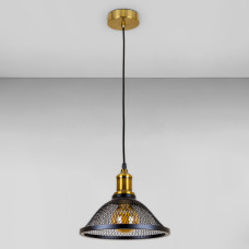 Люстра підвісна Лофт Light House LS-18622-1 BRZ+BK бронза, плафон чорний 