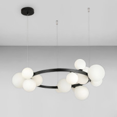 Люстра підвісна лофт Light House LS-17132-15 BK+WH чорна, плафон білий 