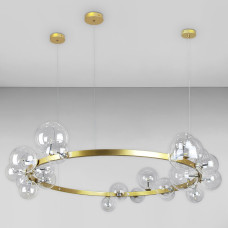 Люстра підвісна лофт Light House LS-17132-24 GD+CL золото, плафон прозорий 