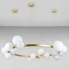 Люстра підвісна лофт Light House LS-17132-24 GD+WH золото, плафон білий 
