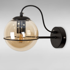 Настінний світильник Бра шар Light House LS-18624-1 BK+BR чорний, плафон янтарний 