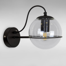 Настінний світильник Бра шар Light House LS-18624-1 BK+CL чорний, плафон прозорий 