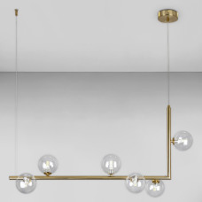 Люстра підвісна Light House LS-18636-6 BRZ+CL бронза, плафон прозорий 