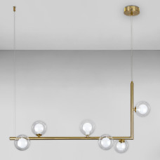 Люстра підвісна Light House LS-18636-6 BRZ+CLWH бронза, плафон прозорий з білим