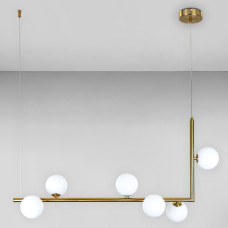 Люстра підвісна Light House LS-18636-6 BRZ+WH бронза, плафон білий 