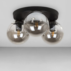 Люстра стельова лофт Light House LS-18638F-3 BK+BK (300) чорна, плафон чорний 