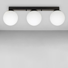 Люстра стельова лофт Light House LS-18638F-3 BK+WH (500) чорна, плафон білий 