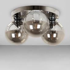 Люстра стельова лофт Light House LS-18638F-3 CR+BK (290) хром, плафон чорний 