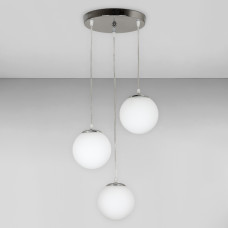Люстра підвісна levistella 756PR150F-3 CR+WH (240) хром, плафон білий 