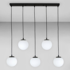 Люстра підвісна levistella 756PR150F-5 BK+WH (700) чорний, плафон білий 