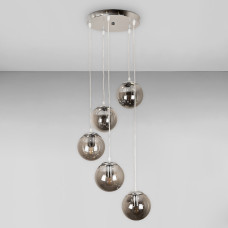 Люстра підвісна levistella 756PR150F-5 CR+BK (290) хром, плафон чорний 