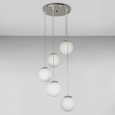 Люстра підвісна levistella 756PR150F-5 CR+WH (290) хром, плафон білий 