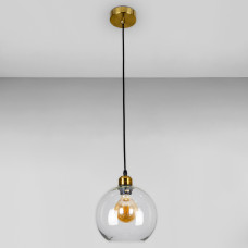 Люстра підвісна Лофт Light House LS-18640F-1 BRZ+CL бронза, плафон прозорий 