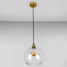 Люстра підвісна Лофт Light House LS-18641F-1 BRZ+CL бронза, плафон прозорий 