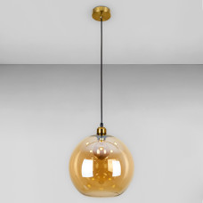 Люстра підвісна Лофт Light House LS-18642F-1 BRZ+BR бронза, плафон бурштиновий 