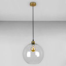 Люстра підвісна Лофт Light House LS-18642F-1 BRZ+CL бронза, плафон прозорий 