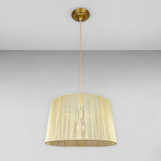 Люстра підвісна з абажуром Light House LS-18643F-1 GD золото, плафон бежевий 