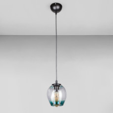 Люстра підвісна Лофт Light House LS-17191F-1 BK+BL чорна, плафон синій 