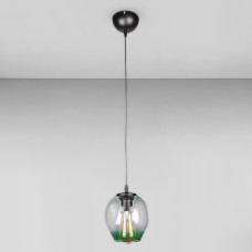 Люстра підвісна Лофт Light House LS-17191F-1 BK+GR чорна, плафон зелений 