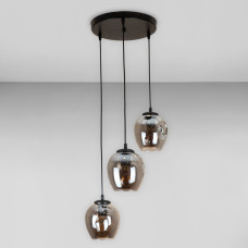 Люстра підвісна Лофт Light House LS-17191F-3 BK+BK (300) чорна, плафон чорний 