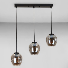 Люстра підвісна Лофт Light House LS-17191F-3 BK+BK (500) чорна, плафон чорний 