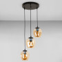 Зображення Люстра підвісна Лофт Light House LS-17191F-3 BK+BR (300) чорна, плафон бурштиновий  ИМ Light-Deco 