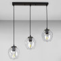 Зображення Люстра підвісна Лофт Light House LS-17191F-3 BK+CL (500) чорна,  плафон прозорий ИМ Light-Deco 