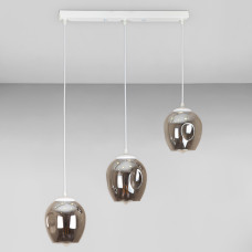 Люстра підвісна Лофт Light House LS-17191F-3 WH+BK (500) біла, плафон чорний 