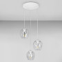 Зображення Люстра підвісна Лофт Light House LS-17191F-3 WH+CL (300) біла, плафон прозорий  ИМ Light-Deco 