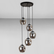 Люстра підвісна Лофт Light House LS-17191F-5 BK+BK (300) чорна, плафон чорний 