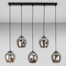 Люстра підвісна Лофт Light House LS-17191F-5 BK+BK (700) чорна, плафон чорний 