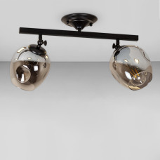 Люстра стельова лофт Light House LS-18142F-2 BK+BK чорна, плафон чорний 