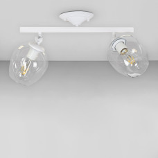 Люстра стельова лофт Light House LS-18142F-2 WH+CL біла, плафон прозорий 