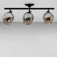 Люстра стельова лофт Light House LS-18142F-3 BK+BK чорна, плафон чорний 