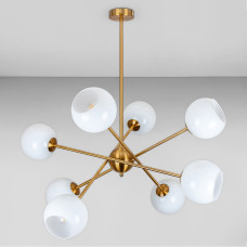 Люстра стельова молекула Light House LS-18614-8 BRZ+WH бронза, плафон білий