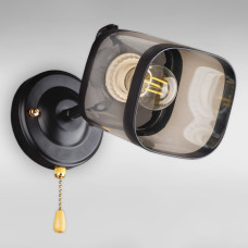 Настінний світильник Бра Light House DL-18656/1W чорний із золотом, плафон чорний + шампань