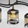 Зображення Люстра стельова Light House DL-18656/3 чорна із золотом, плафон чорний + шампань ИМ Light-Deco 1 