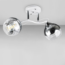 Люстра стельова Light House DL-18657/2 біла + хром, плафон дзеркальний з візерунком