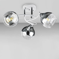 Люстра стельова Light House DL-18657/3 біла + хром, плафон дзеркальний з візерунком