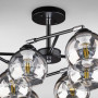Зображення Люстра стельова Light House DL-18659/8 чорна + хром, плафон дзеркальний з прозорим ИМ Light-Deco 1 
