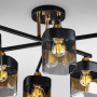 Зображення Люстра стельова Light House DL-18661/6 чорна із золотом, плафон чорний + шампань ИМ Light-Deco 1 