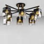 Зображення Люстра стельова Light House DL-18661/8 чорна із золотом, плафон чорний + шампань ИМ Light-Deco 