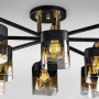 Зображення Люстра стельова Light House DL-18661/8 чорна із золотом, плафон чорний + шампань ИМ Light-Deco 1 